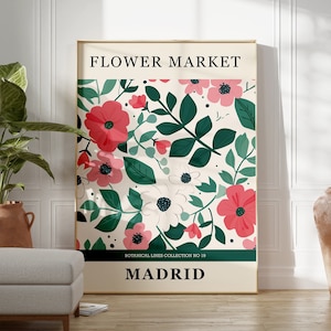 Madrid Flower Market Print: Spain City Poster (Digital Download)