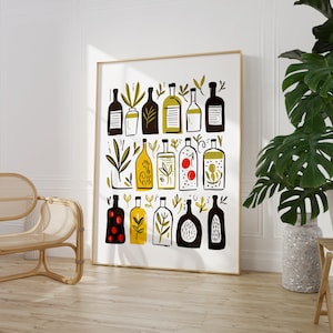 Print olijfoliefles: afdrukbare muurkunst keuken (digitale download) afbeelding 4