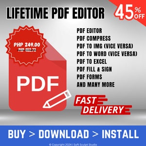 PDF Editor Pro 2023 Application for Windows 10/11 OS | Best PDF Editor | Lifetime Access | with Installation Guide