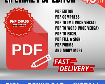 Aplicación PDF Editor Pro 2023 para sistema operativo Windows 10/11 / Mejor editor de PDF / Acceso de por vida / con guía de instalación