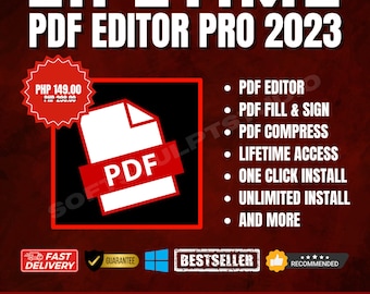 Lifetime PDF Editor Pro 2023 | Best PDF Editor Application | For Windows Only | with Video Installation Guide | WEEKEND 50% Off