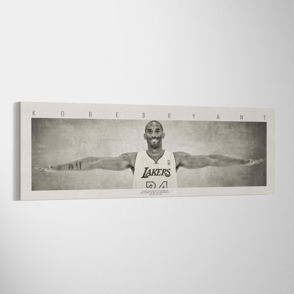 Kobe Bryant Wings Iconic Canvas Artwork, Black Mamba Poster, Lakers Legend Canvas Decor