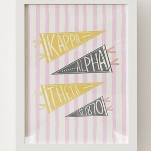 Kappa Alpha Theta Dorm Print Art Pennant Trendy Digital Download Sorority Gift Art