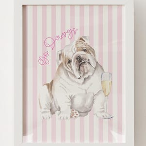 BUNDLE of 2 UGA Bulldog Print with Champagne  Dorm University of Georgia Bulldog Champagne Art Print Digital Download for Dorm or Apartment