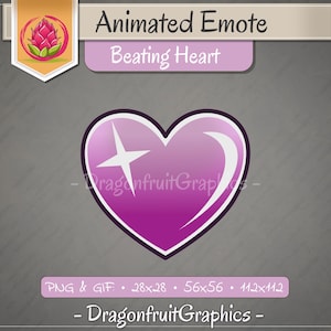 Pink Animated Heart Emote | Love Reaction Chat Emote for Twitch, Youtube, VTuber | Custom Beating Heart Streaming Emote | Valentines Day