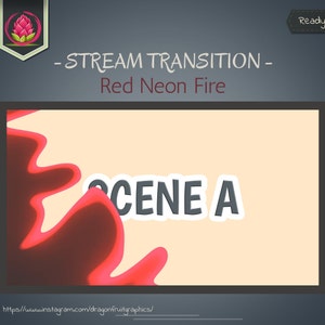Red Neon Twitch Stinger | Stream Transition | Twitch Animations | Twitch Graphic | Streaming Graphic