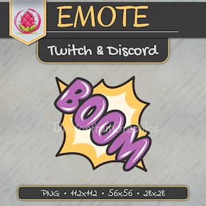Twitch Emote BOOM | Custom Text Emote for Chats | Twitch and Discord Emotes for Streamers