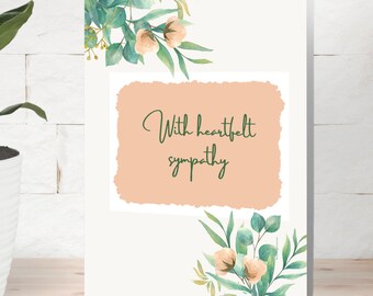 Sympathy Card for Funeral, Heartfelt Card, Friend Sympathy Card, Floral Sympathy Card, Condolence Card, by Great Lakes Greetings