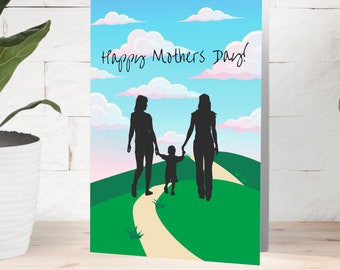 Mother's Day Card from Wife to Wife, Mom to Mom, Lesbian Moms, Card for two Moms, Being a Mom with You, LGBTQ, by Great Lakes Greetings