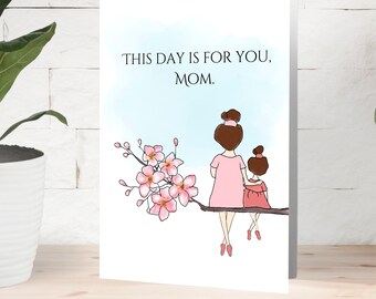 Carte de fête des mères en fleurs de cerisier de votre fille, carte de fête des mères zen, cadeau de fête des mères, par Great Lakes Greetings