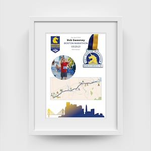 Boston Marathon Finisher Frame | Custom Marathon Print