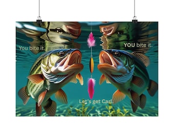Póster decorativo de pesca, arte mural motivacional para pescadores, regalo único para pescadores, decoración del hogar con la captura del día, ¡Dejémonos atrapar!
