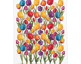 Mother's Day Gift Tulip Blanket - Spring Tulips - Sherpa Blanket