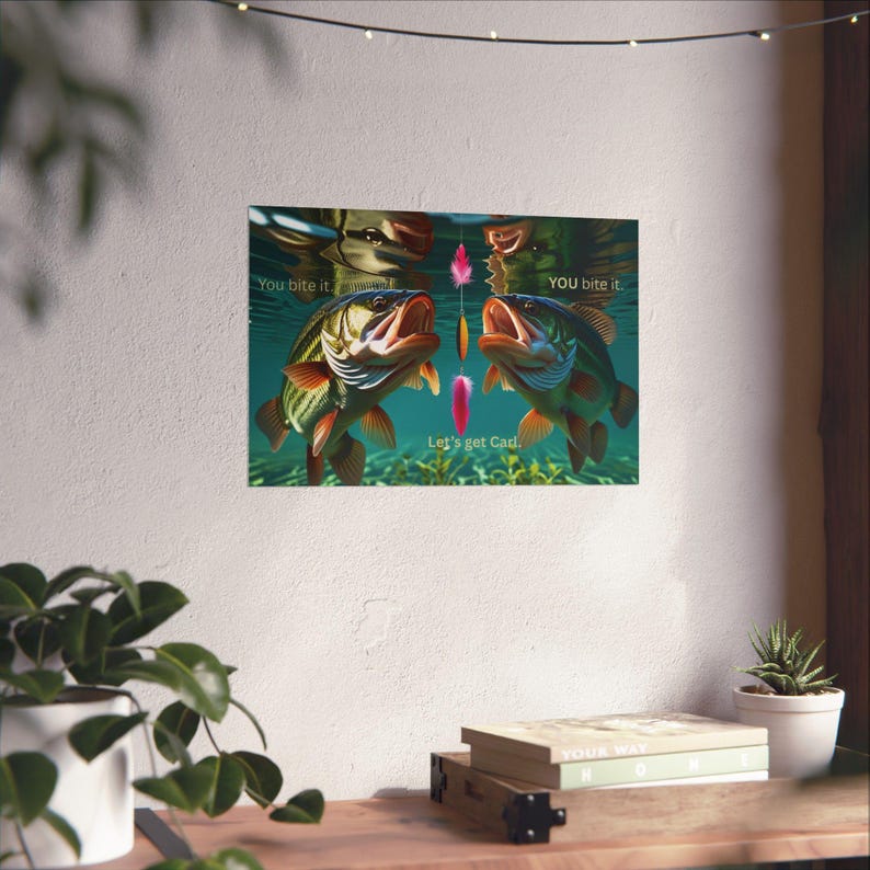 Fishing Poster Decor, Motivational Wall Art for Anglers, Unique Gift ...