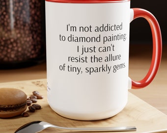 Diamantmalerei-Tasse, funkelnde Edelsteine-Anziehungskraft, 15 Unzen zweifarbige Kaffeetasse