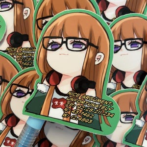 Cute Funny Kawaii Persona 5 P5R Royal Futaba Sakura Vinyl Sticker for Anime Fans