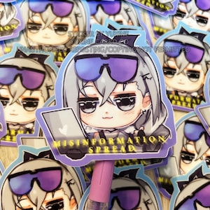 Süßer Lustiger Kawaii Honkai Star Rail HSR Silverwolf Misinformation Verbreitung Vinyl Sticker für Anime Fans