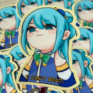 FUNNY CUTE KONOSUBA Aqua Sticker Chibi Vinyl Sticker for Anime Fans
