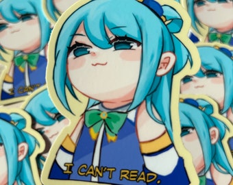 FUNNY CUTE KONOSUBA Aqua Sticker Chibi Vinyl Sticker for Anime Fans