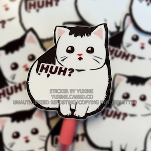 Mignon drôle adorable meme chat blague autocollant texte anime cadeau pour les fans chat kitty lapin amant