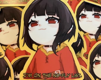 FUNNY CUTE KONOSUBA Megumin Megumi Sticker Chibi Vinyl Sticker for Anime Fans
