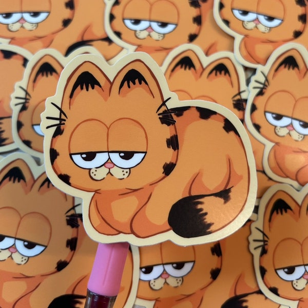 Funny Cute Kitty Cat Garfield Vinyl Sticker High-quality and waterproof Cat Loaf Bread Cat