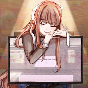 Doki Doki Literature Club Anime Natsuki Yuri Sayori Monika Poster Just Monika