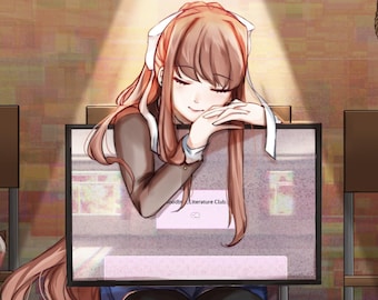 Doki Doki Literature Club Anime Natsuki Yuri Sayori Monika Poster Just Monika