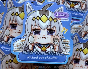 FUNNY CUTE Umamusume Pretty Derby Oguri Cap Goldship Sticker Chibi Vinyl Sticker for Anime Fans