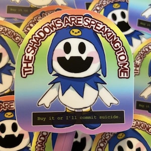 Cute Funny Kawaii Persona 5 P5R Royal SMT Jack Frost Shin Megami Tensei The Demons are Speaking to MeVinyl Sticker for Anime Fans