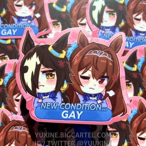 FUNNY CUTE Umamusume Pretty Derby Vodka Daiwa Scarlet Sticker Chibi Vinyl Sticker for Anime Fans