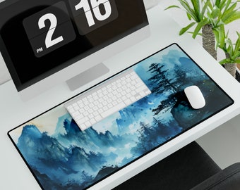Misty Mountains Large Gaming Mouse Pad, Desk Decor, Office Tech Accessory