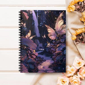Swamp Butterfly Spiral Notebook: Mystical Nature Journal - Ruled Line