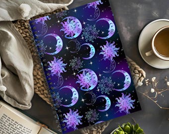Charms & Spells Spiral Notebook: Grimoire, Book of Shadows, Moon Diary