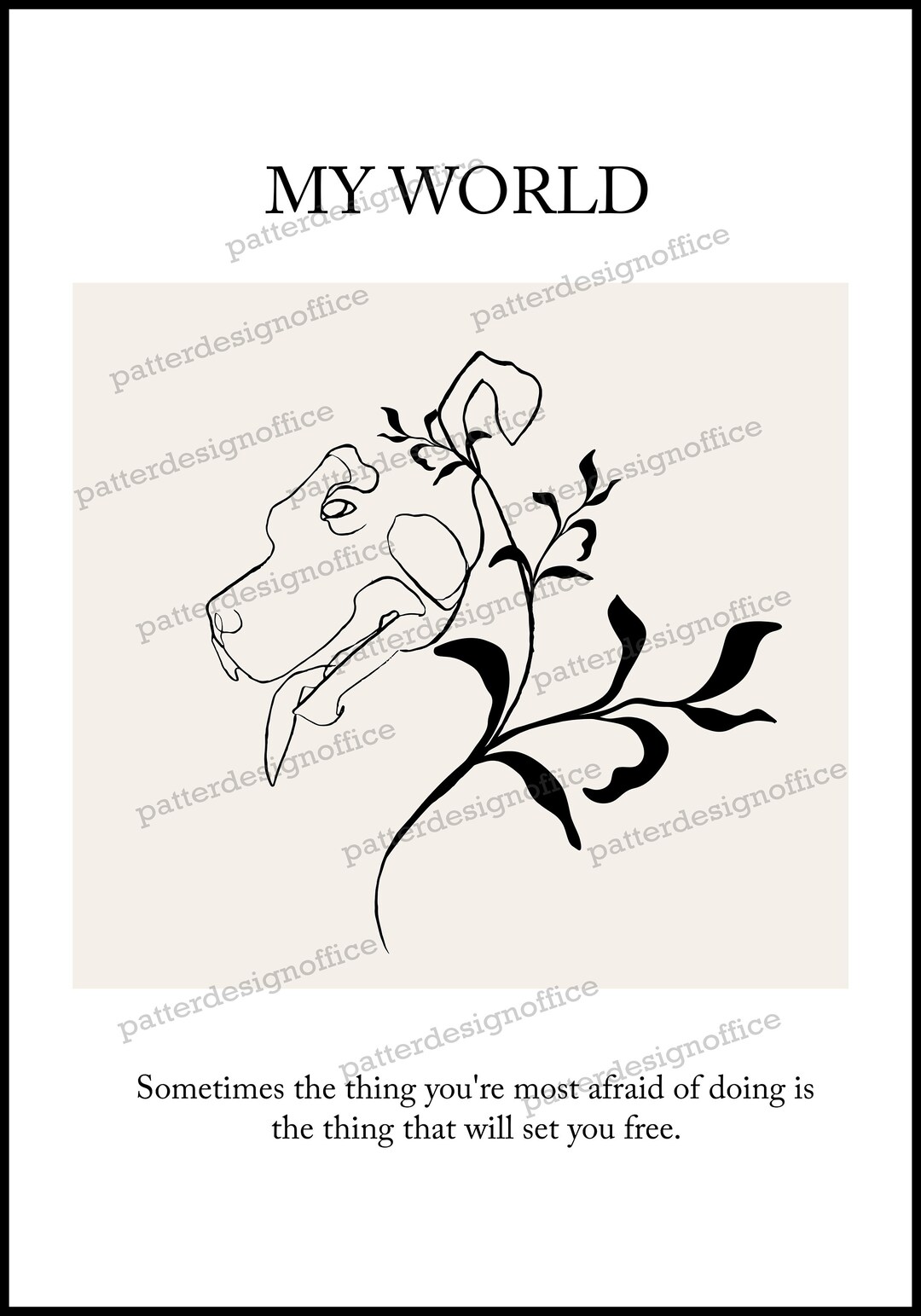 Dog Print Wall Art Dog Printable Poster Animal Print Wall Decor Dog