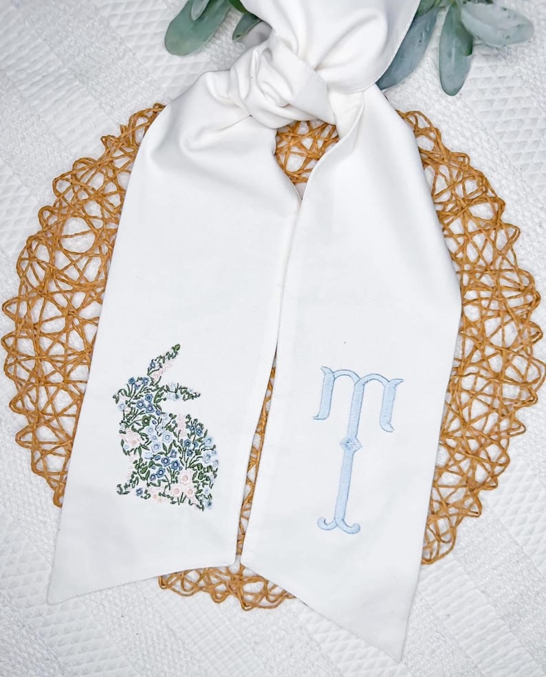 Embroidered Easter Wreath Sash