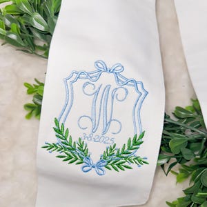 Custom Embroidered wedding sash