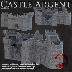 Tabletop Battle Scenery - Ruins of Castle Argent Breton Border Fortress Gate - High-detail Fantasy Terrain, for Wargaming / D&D