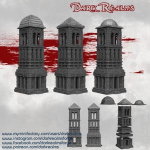 Fantasy Tabletop Terrain - Arkenfel Towers 2, RPG Scenery Tabletop Wargaming, D&D, Railroad Dioramas - 15mm 28mm 32mm scale - by Dark Realms