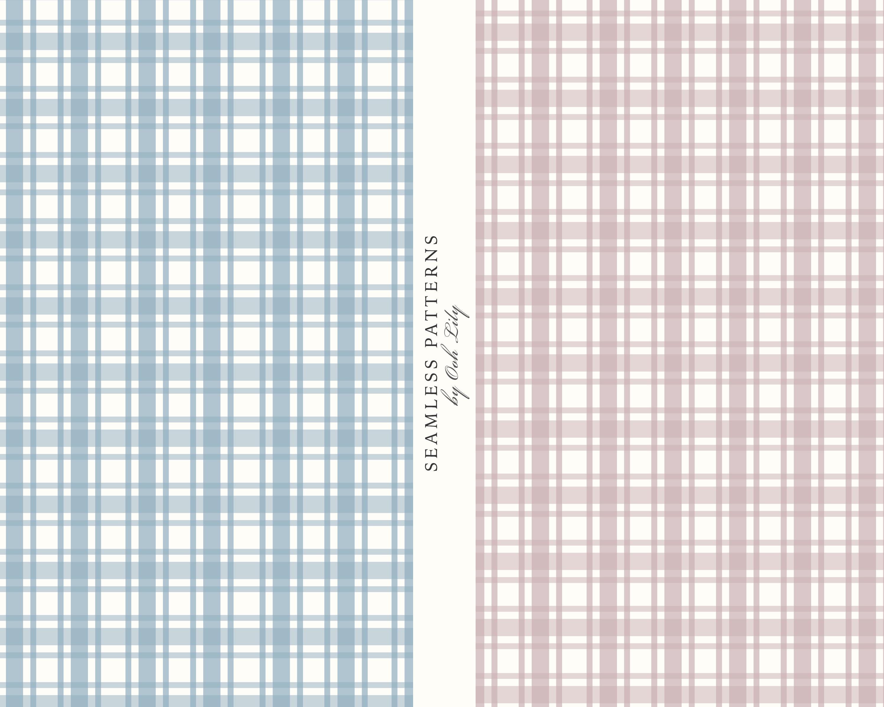 Vintage Plaid Seamless Pattern Bundle, Cottage Check Digital Paper PNG ...