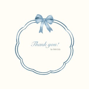 Watercolor Frame Clipart, Blue Bow & Ribbon Tiny Frames, Cute Wavy Borders, Vintage  Wedding Invitation, Nursery Print, Digital Download PNG