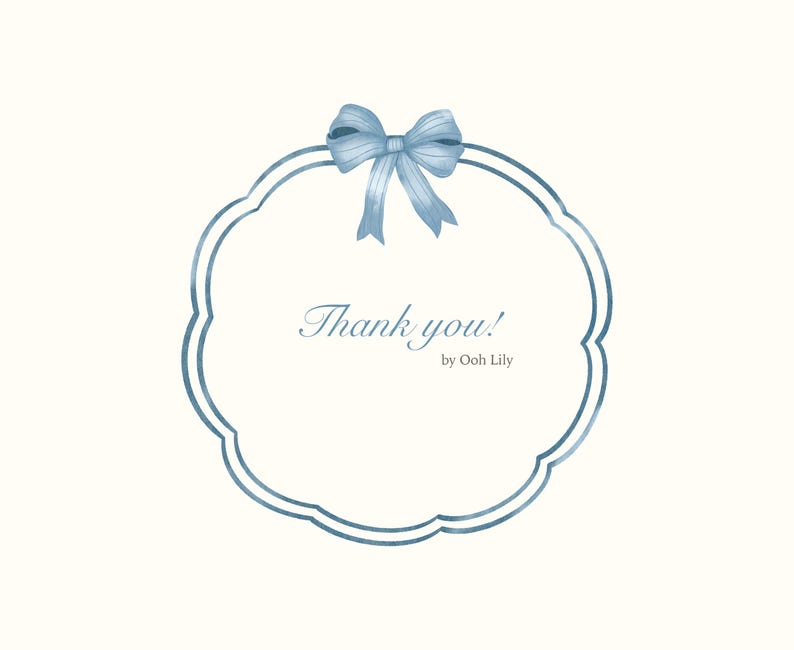 Watercolor Frame Clipart, Blue Bow & Ribbon Tiny Frames, Cute Wavy Borders, Vintage  Wedding Invitation, Nursery Print, Digital Download PNG