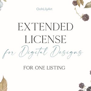One Listing Commercial License for Digital Designs