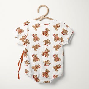 Christmas Teddy Bear Seamless Pattern: Watercolor Nursery Fabric Print (PNG Digital Download)