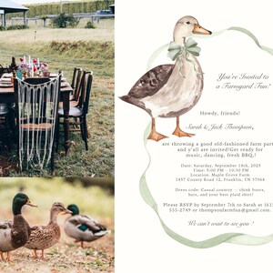 Green Bow Ducks Vintage Watercolor Clipart, Rustic Duckling Farm, Country Cottage Nursery Decor, Barnyard Animal Digital PNG, Commercial Use