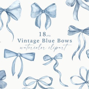 Vintage blauwe strikken clipart aquarel strikken en linten collectie schattig frame babyshower kwekerij verjaardagskaart maken huwelijksuitnodiging, png
