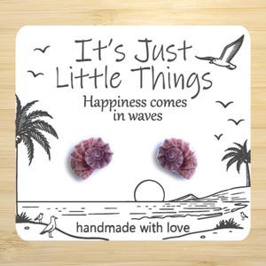 Adorable Seashell Earrings, Seashells, Beach Earrings, Cute Earrings, Summer Earrings, Stud Earrings, Handmade Earrings, Boho Earrings.