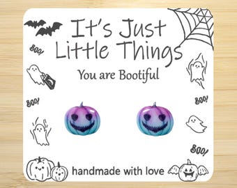 Jack O Lantern Earrings, Pumpkin Earrings, Trick Or Treat Bag, Candy Corn Earrings, Retro Halloween, Halloween Gift, Fall Earrings, Pumpkin.