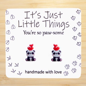 Adorable Panda Earrings, Animal Earrings, Panda Earrings, Cute Earrings, Gift for Her, Birthday Gift, Kawaii Earrings, Funny Earrings, Panda