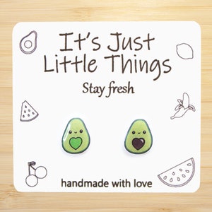 Cute Avocado Earrings, Avocado Earrings, Birthday Gift, Funny Earrings, Food Earrings, Fruit Earrings, Summer Earrings, Gift for Her, Kawaii